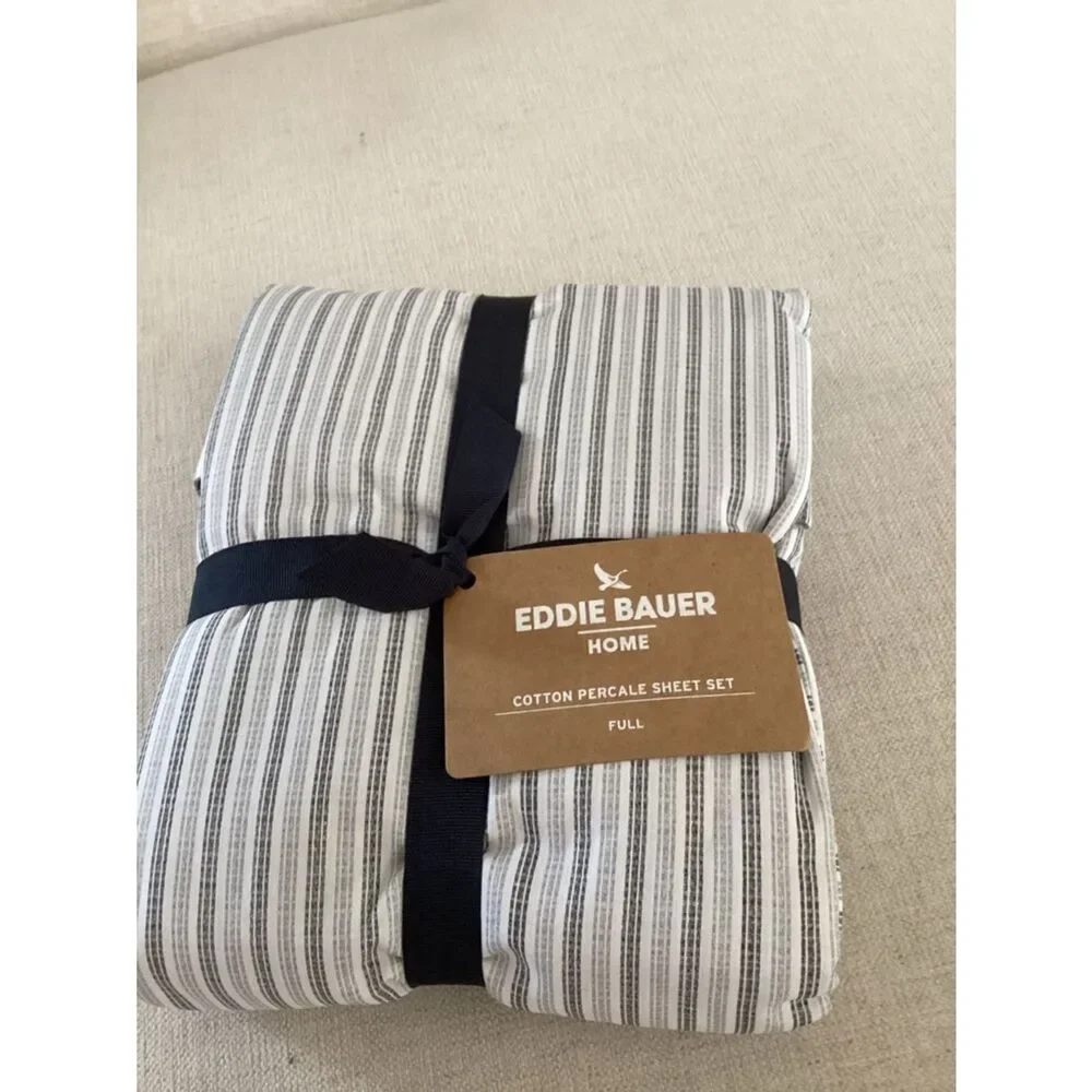 Eddie Bauer Printed 100% Cotton Percale 4-piece Sheet Set, Full